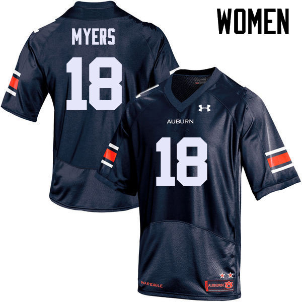 Auburn Tigers Women's Jayvaughn Myers #18 Navy Under Armour Stitched College NCAA Authentic Football Jersey DKJ6274WO